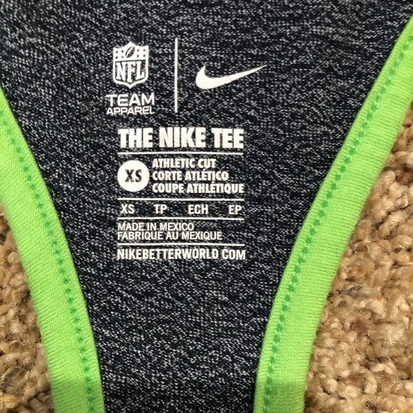 Nike Tank Top Racerback Blue Green Women XS Cotton Polyester Seattle Seahawks - Picture 3 of 4